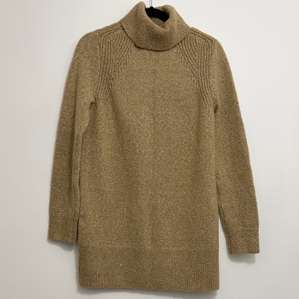 Roots Beige Wool Blend Tan Turtleneck Sweater Dress - Picture 4 of 5